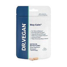 DR.VEGAN Stay Calm | 60 Capsules | Promote a Sense of Calm | Two-A-Day | Including Ashwagandha KSM-6, 1개, 60정 - 맨오브센스