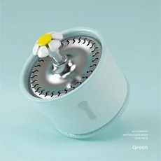 반려동물 고양이 디펜서 식수 분수 활성탄 필터 LED 자동 피더 컨테이너 USB 인터페이스 2.4L, 1개, 1)Green 2.4L