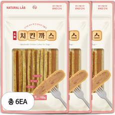내츄럴랩 커틀릿 강아지 간식, 치킨, 100g, 6개
