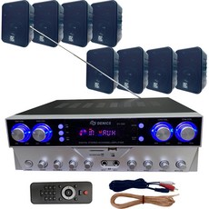 매장앰프 DY-340 체널별 (4체널) 음량조절 블루투스/FM라디오/MP3 - STM, (3) DY340 앰프+SS400P 스피커8개