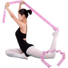 요가 벨트 필라테스 소도구 밴드 Yoga Stretch Bands - Segmented Training for Stretching Pilates Dance Gymnastics, Pink
