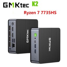 GMKtec 데스크탑 게임용 컴퓨터 미니 PC K2 Ryzen 7 7735HS 윈도우 11 DDR5 4800Mhz 16GB 512GB Nvme SSD WIFI6 BT52, 9.DDR5 32GB 512GB NVME  미국, 1개