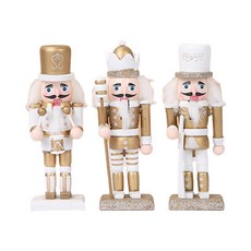 GHSHOP 3 조각 15cm 축제 소장용 호두 까기 인형 독특한 서있는 내구성 호두 까기 인형 피규어 휴일 조리대 파티 생일