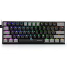 HUO JI E-YOOSO Z-11 61 키 게임용 기계식 키보드 USB 유선 RGB 백라이트 게이머 기계식 키보드 (데스크탑 노트북 용), 중국, 블루 스위치, 블랙 그레이