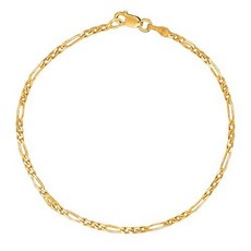 14k Yellow Gold Figaro Link Foot Chain Anklet or Necklace (1.3m/70065