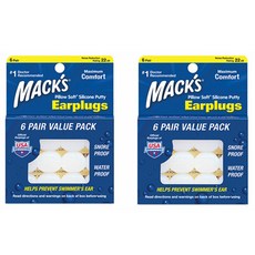 Macks 필로우소프트 수면 귀마개 흰색, 2개, 12개입