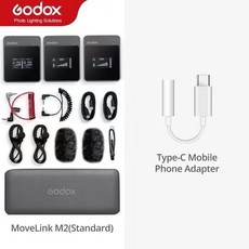 노래방마이크 asmr마이크 방송용마이크 Godox-morelink M1 M2 무선 소형 마이크 2.4GHz DSLR 카메라 캠코더, 08 MoveLink M2 Kit 1