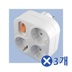 추천상품 사각형 3구 멀티탭x3개 스위치형 멀티콘센트 콘센트, 단일상품(WPI3771)