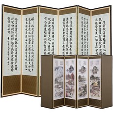 6폭반야심경풍속도 병풍 제수용품 이조공예 가리개, 1개