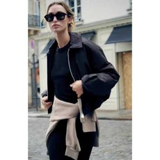 ZARA 여성점퍼 크롭 캐주얼 데일리 블랙 쇼트 재킷