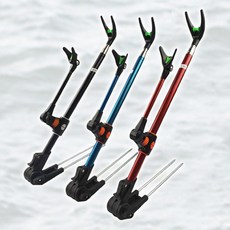 SRF 낚시대 받침대 거치대 7단 조절 2.4m, 블랙