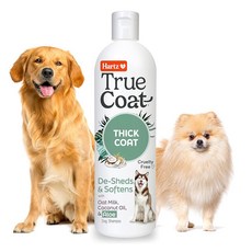 Hartz True Coat 두꺼운 코트 강아지 샴푸 귀리 밀크 코코넛 오일 및 알로 건조 부드러움, 1개