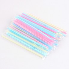 데몰 구부러지는빨대 자바라빨대 개별포장 50개 4X160MM 일회용빨대, 1개