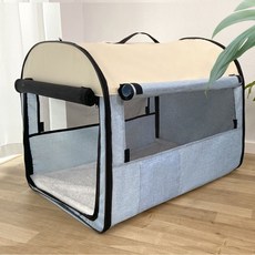 강아지집 사계절 공용 여름 냉방 강아지집 차량용 집형 여름 실내 강아지장 야외 텐트 용품, 4번-권장 체중 50근, 블루【사계절 공용】