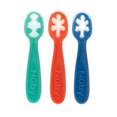 누비 유아용 퍼스트 스푼 3종 세트, 멀티컬러, 멀티컬러, 1개