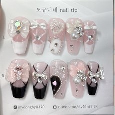 발레수제네일팁2종, M, 핑크, 1개