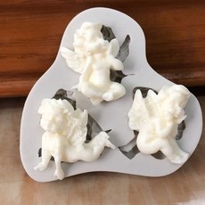 실리콘몰드 귀여운 아기천사 크리스마스 트리 장식품 수제몰드 방향제 양초 비누 금형 캔들, 기본, 1개