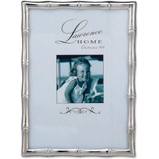 Lawrence Frames 대나무 디자인 금속 프레임 12.7cm x 17.8cm(5인치 x 7인치) 골드 106567, 4x4, 화이트, 1개