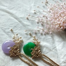 천연보석뒤꽂이