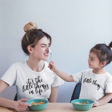 커플 가족 모녀 커플룩 의상 티셔츠 것 인생의 것입니다 Tshirt 딸 여성 그것은 & 1 작은 개 탑스 하는 키즈 티 아들