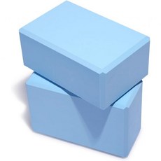 콜로보 요가 블록 2팩 무료 가이드 지지력 경량 냄새 방지 필수품이 포함된 9x6x4 프리미엄 EVA 폼, Light Blue