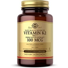 솔가 비타민 K2 Solgar Vitamin K2 (MK-7) 100mcg 50 베지캡슐, 1개