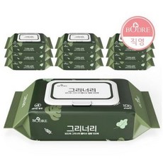 보드레 대용량 물티슈 캡형 그리너리 100매 X 10팩, 1BOX, 1BOX