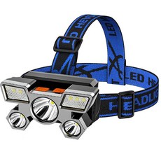 니치유 멀티 헤드램프 USB 충전 헤드 마운트 아웃도어 헤드램프 LED 충전식 헤드랜턴 캠핑 등산, 1개, 블루