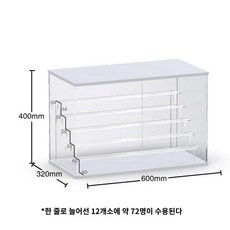  아크릴 블라인드 박스 수납 진열대 버블마트 피규어 팝마트 커버 빌라 투명 핸드헬드 방진장, 업그레이드  오버사이즈 60cm 6단 계단(6 