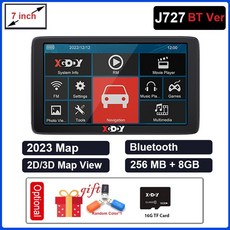 안드로이드올인원 화물차 내비게이션 XGODY 차량용 GPS 네비게이션 256M 8G 터치 스크린 Sat Nav 2022 유럽 미국 7 인치, 5.Black - 7 inch Bluetooth Ver