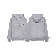 [WOOYOUNGMI] FW24 남성 백로고 후드 티셔츠 W243TS37 721G