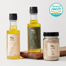 씨앗참기름 해썹 국산 저온압착 참기름 들기름 참깨 180 300ml 선물세트, 5국산 참기름300ml