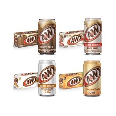 A&W 루트비어 크림 제로슈가 소다 음료 12캔 4종