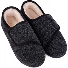 LongBay 여성용 모피 메모리 폼 슬리퍼 편안하고 아늑한 관절염 부종 하우스 슈즈 블랙 : Clothing