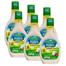 히든벨리 라이트 오리지널 랜치 샐러드 드레싱 앤 토핑 Hidden Valley Light Original Ranch, 6개, 473ml