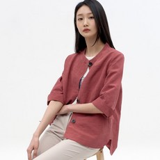 [지센] 린넨 혼방 배색 스티치 자켓 LCJKN421_RE