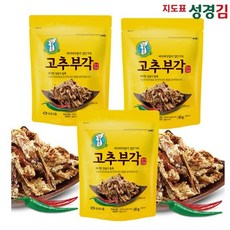 [성경김본사] 지도표성경김 칼슘 고추부각 60g 3봉, 3개