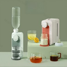 Mochae 미니 냉온수기 탁상식생수 온수기 휴대용물통 물탱크 온도조절 생수병직결, 오렌지