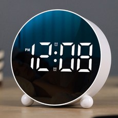 wingo LED 디지털 탁상시계 인테리어 알람시계 심플스타일, 화이트 화이트