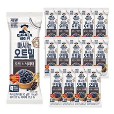 퀘이커 마시는오트밀 서리태 50g X 15봉/귀리오트밀 오트/퀘이커 오트밀 다이어트/아침대용 OATMEAL/쉐이크