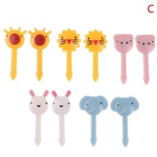 귀여운 과일 포크 미니 만화 스낵 케이크 디저트 음식 픽 이쑤시, 20.10pcs, 1개