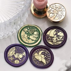 실링왁스 인장 스탬프 헤드 테마 스페이스 동물 빈티지 우주, S29 하트건 (2.5cm)
