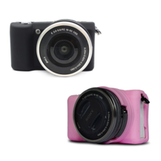 이너스 소니 A5000 젤리 실리콘 카메라 케이스, 1개, 소니 A5000-핫핑크