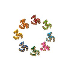 옴이 디자인한 벨벳 빈디(중앙에 구슬과 돌 테두리 포함) - 자체 접착식 전통 빈디 세트 축제 결혼식 및 일상복에 적합한 장식적이고 재사용 가능한 이마 빈디.167241, 옴이 디자인한 벨벳 빈디(중앙에 구슬과 돌 테두리 포함