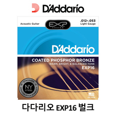 [디퍼뮤직] 다다리오 벌크 EXP16 진공포장 012-053 정품 DADDARIO 어쿠스틱 기타줄 통기타줄 사은품