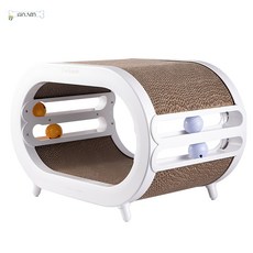  WINANON 고양이 소파스크래처 라운드 양면 골판지 스크래쳐, 초승달이 희다+선물 