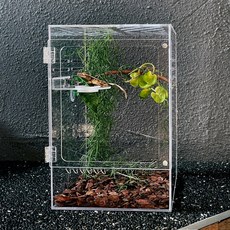 블랙투명 V-CAGE 붙이류 전용 아크릴 사육장, 1개, 블랙 투명