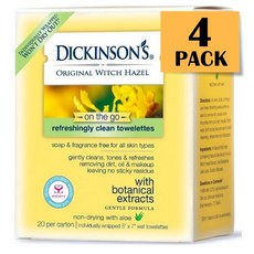 Dickinson's Original Witch Hazel Clean Towelettes 디킨슨 오리지널 위치하젤 클렌징 티슈 20매 4팩
