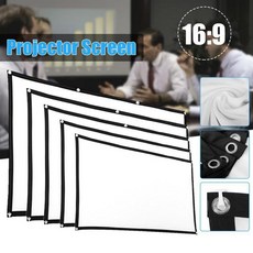 프로젝터스크린120인치 169 심플 프로젝터 커튼 60 72 84 100 120 150 인치 휴대용 간편한 HD 디스플레이 화면 게임 영화 비즈니스 및 매치, 150 inch