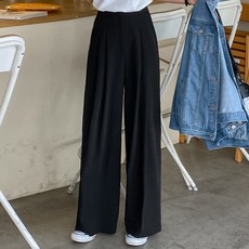 화이트폭스 핀턱하이웨스트와이드핏슬랙스
